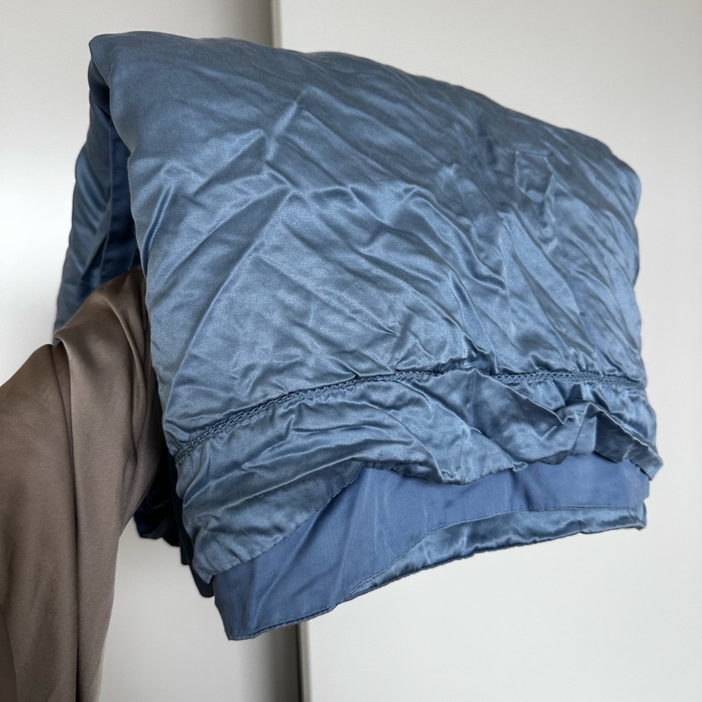 Luxury Mulberry Silk Duvet Cover Set - Blue - Picture 11 of 11